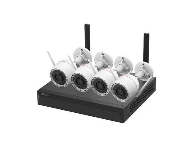 Kit Vidéosurveillance WiFi EZVIZ CS-BW3844 4MP – 4 Caméras sans Fil et NVR 4 Canaux, Extensible jusqu'à 8 Caméras