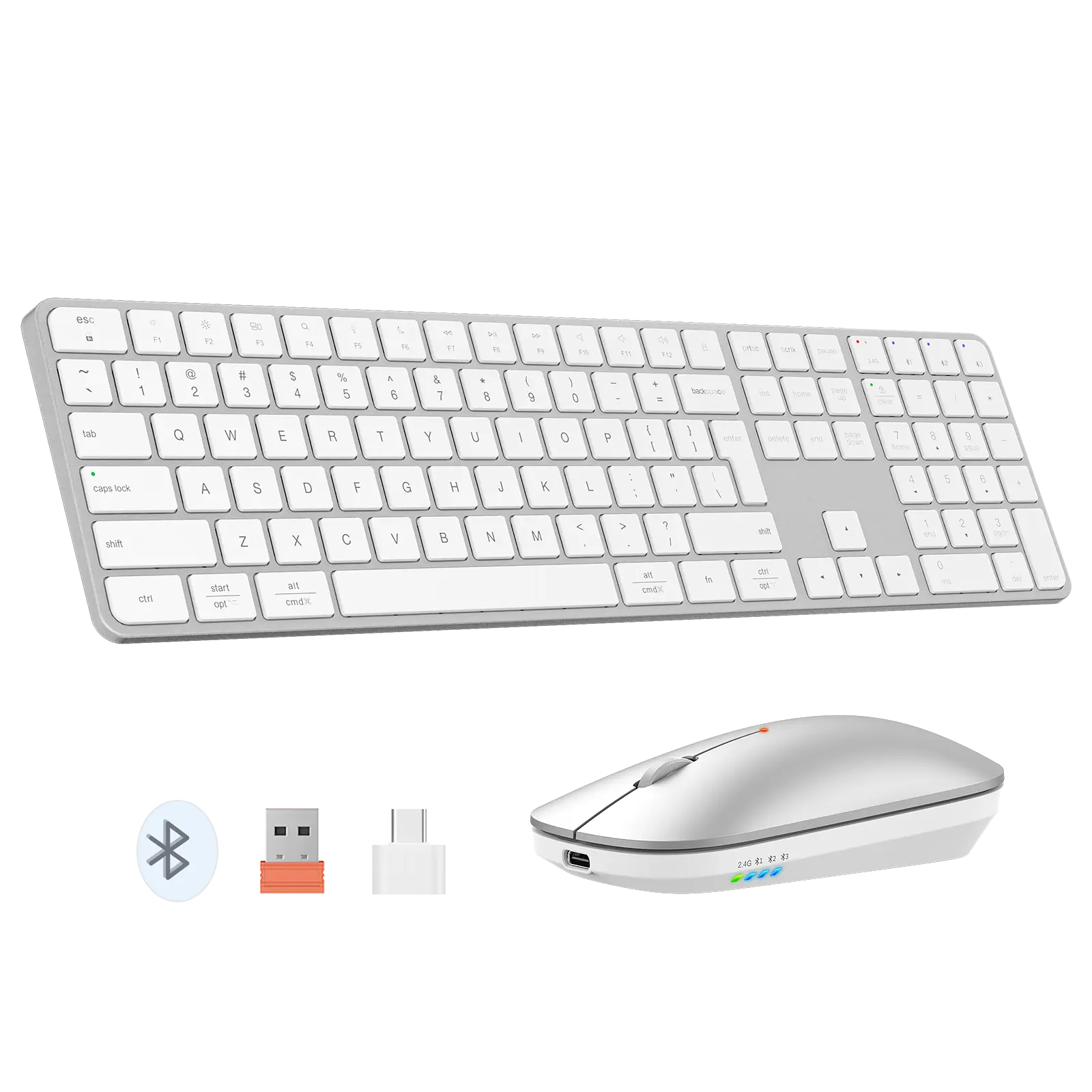Clavier et Souris Sans Fil Ultra Fin Meetion C230MW - Bluetooth / USB 2.4 GHz - AZERTY - Compatible PC, Mac et Tablette